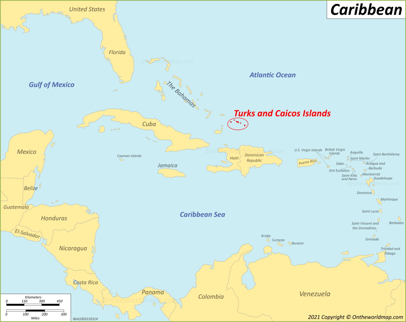 Turks And Caicos Map United Kingdom Detailed Maps Of Turks And   Turks And Caicos Location On The Caribbean Map 