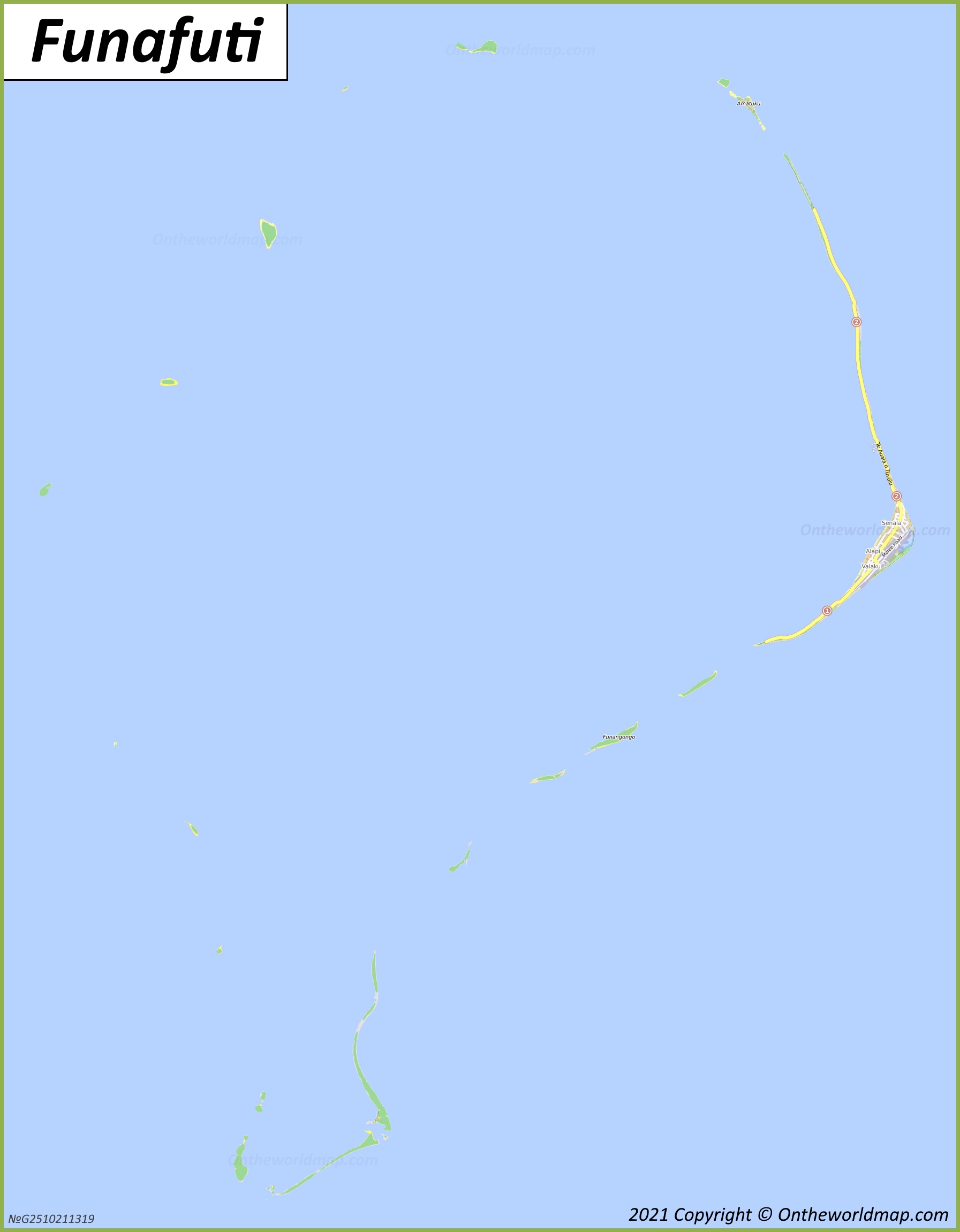 Large Detailed Map of Funafuti