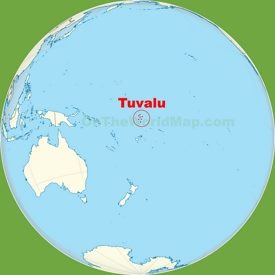Tuvalu location on the Pacific ocean map