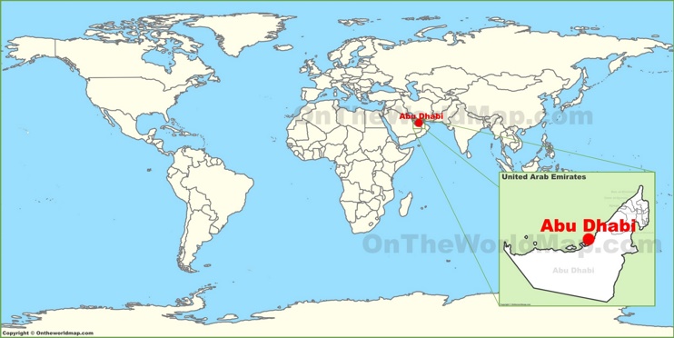 Abu Dhabi on the World Map