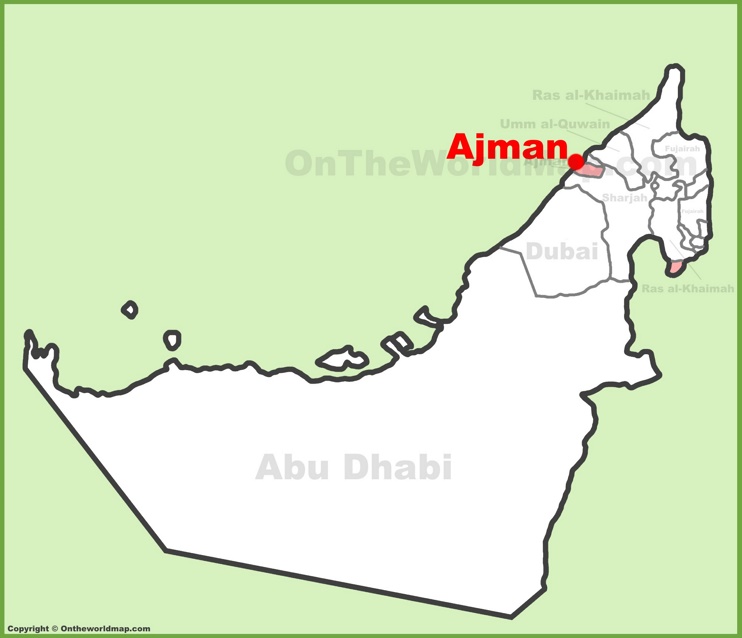 Ajman location on the UAE Map