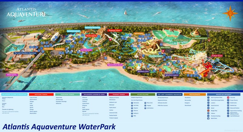 Aquaventure Waterpark Tourist Map