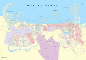 Large detailed map of Dubai