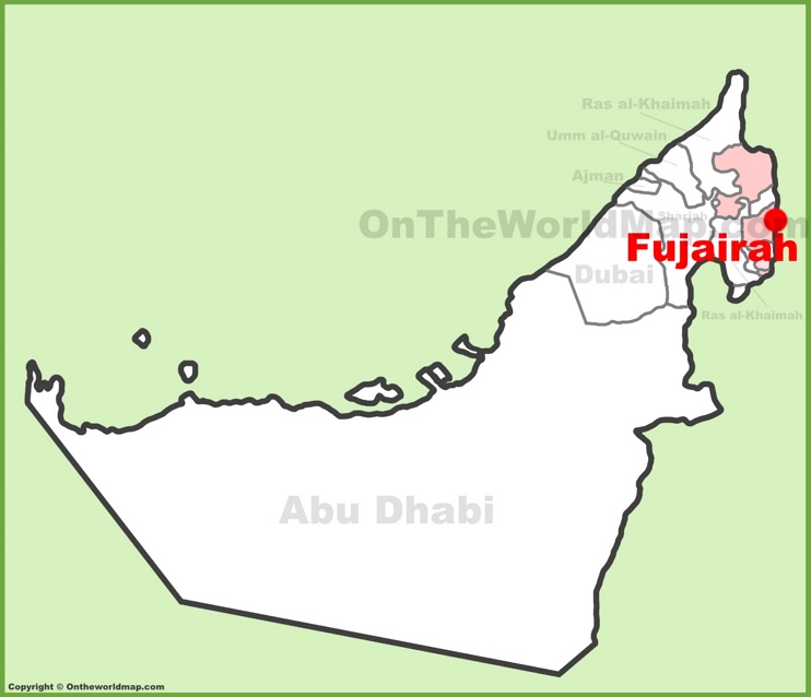 Fujairah location on the UAE Map