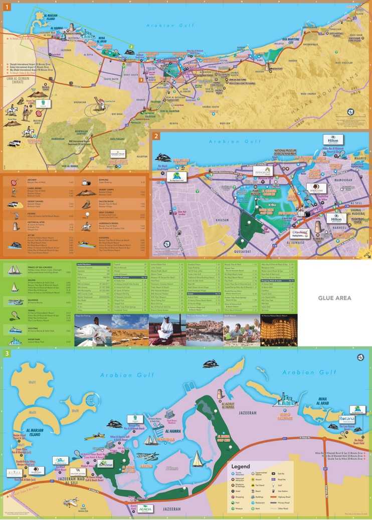 Ras al-Khaimah hotels and tourist attractions map