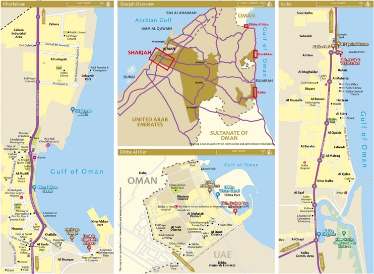 Emirate of Sharjah map