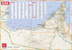 Large detailed map of UAE with cities and towns