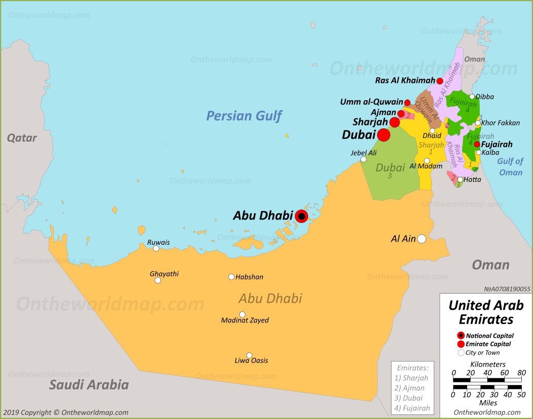 Map Of Emirates Arab States United Arab Emirates Maps | Maps Of Uae (United Arab Emirates)