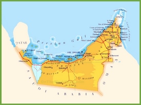 Road map of United Arab Emirates