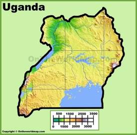 Uganda physical map