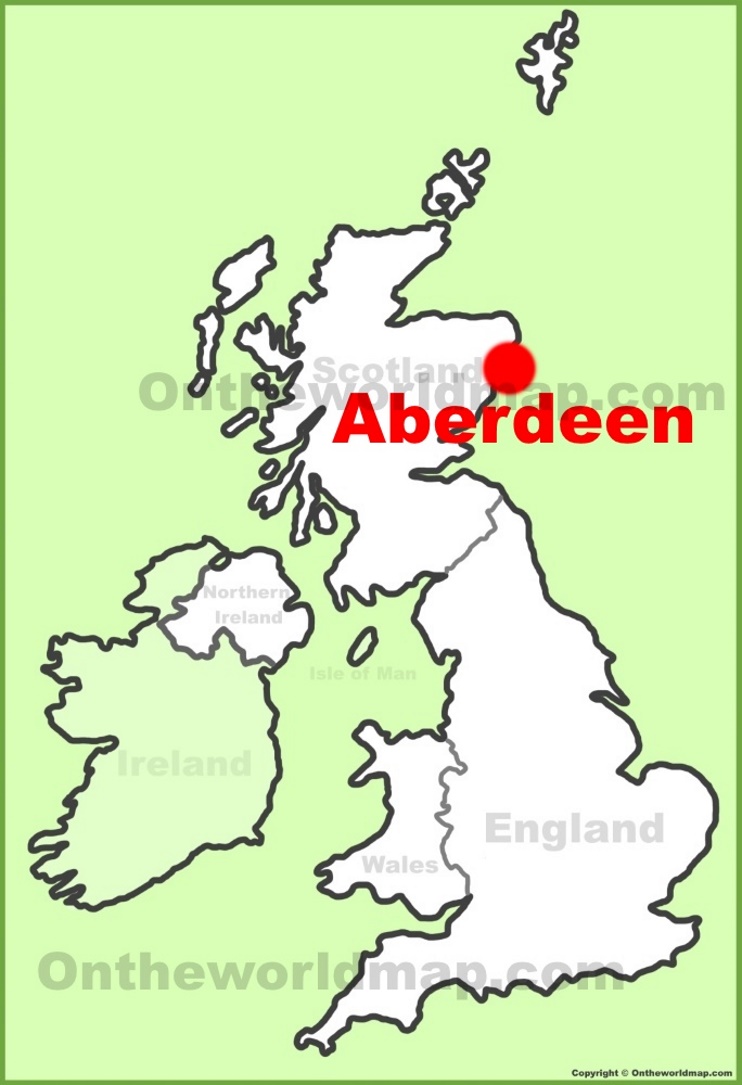 Aberdeen location on the UK Map