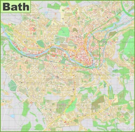 Detailed map of Bath
