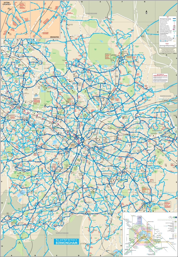 Birmingham Bus Map Ontheworldmap