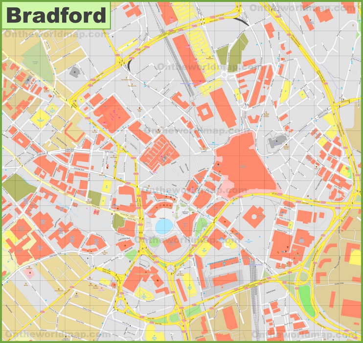 Bradford city centre map