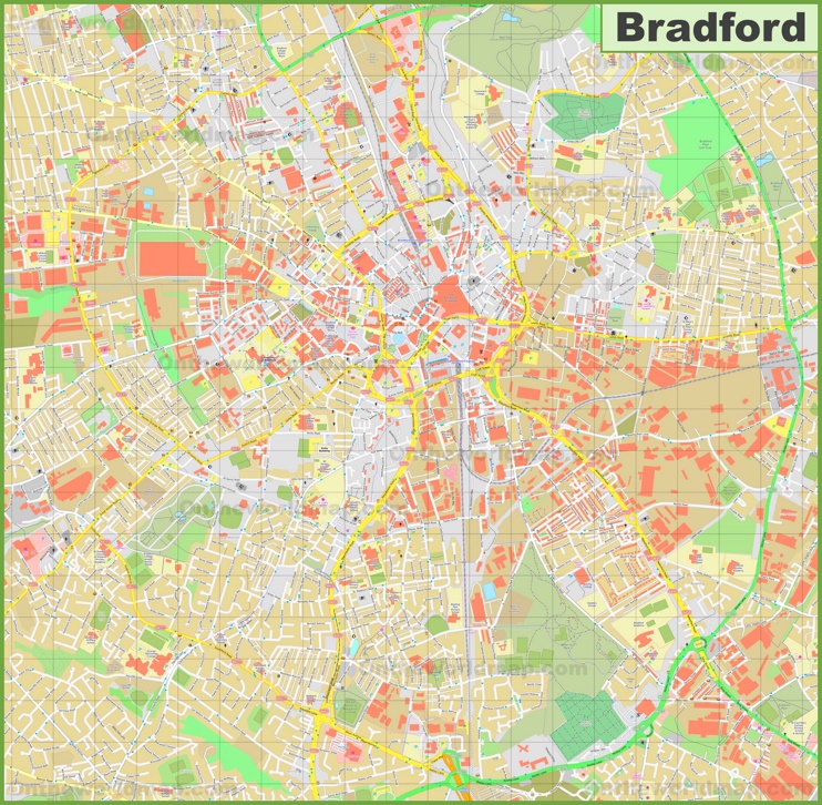 Detailed map of Bradford