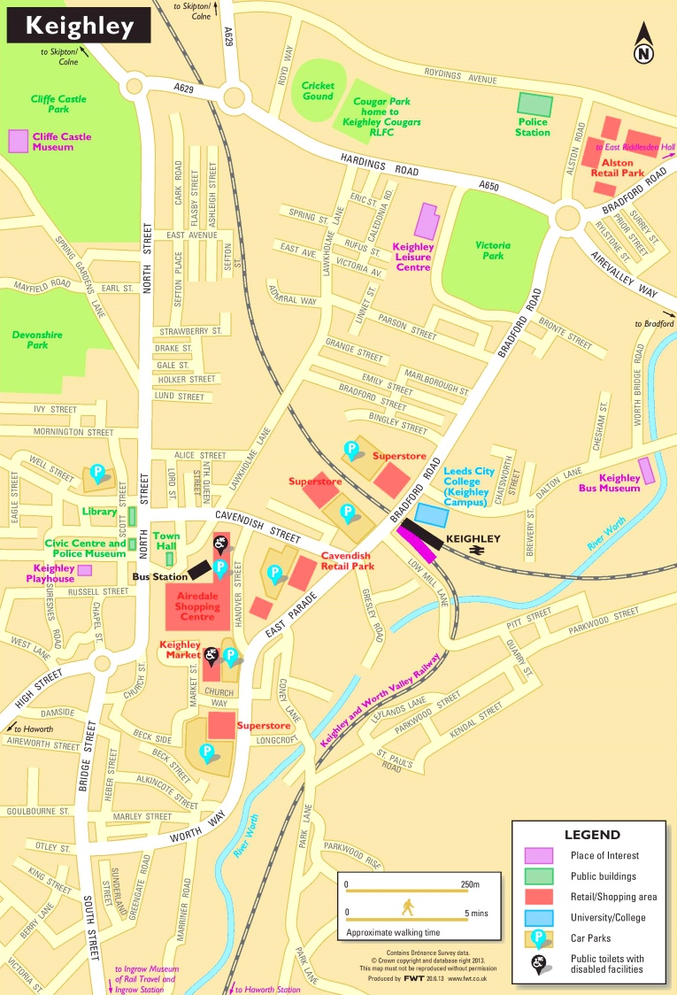 Keighley Tourist Map 