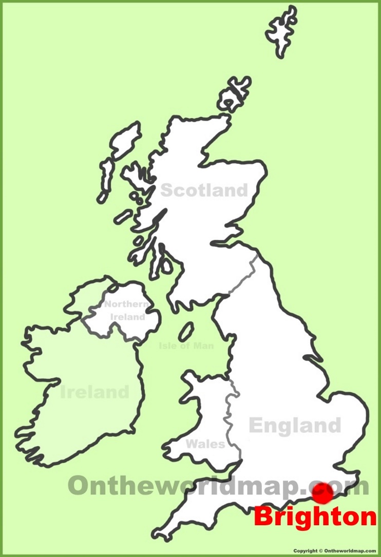Brighton location on the UK Map