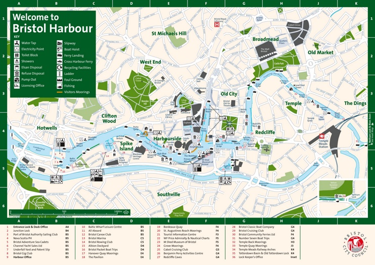 Bristol harbour map