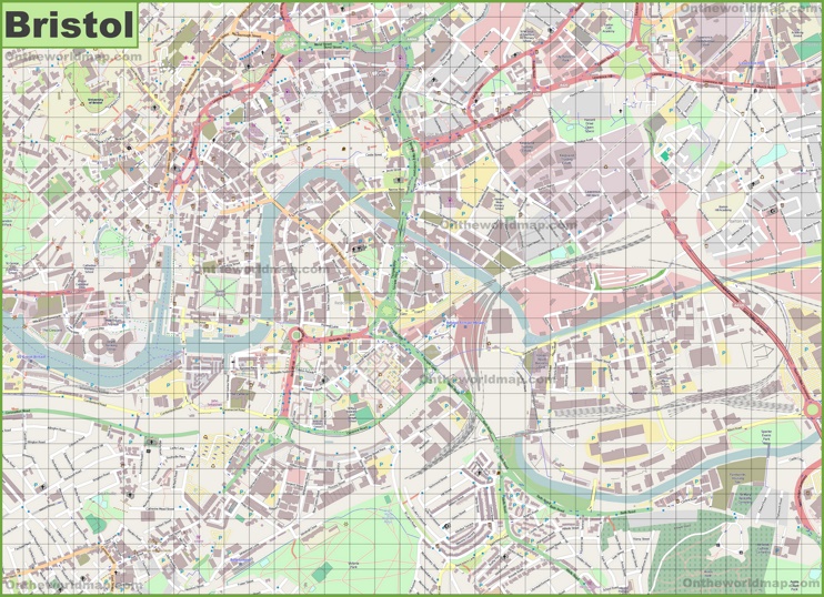 Large detailed map of Bristol