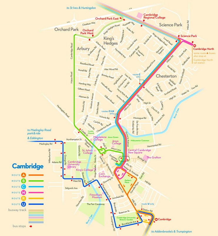 Cambridge Bus Map Ontheworldmap