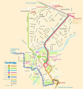 Cambridge bus map