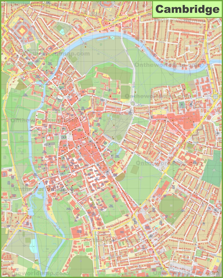 Cambridge city centre map
