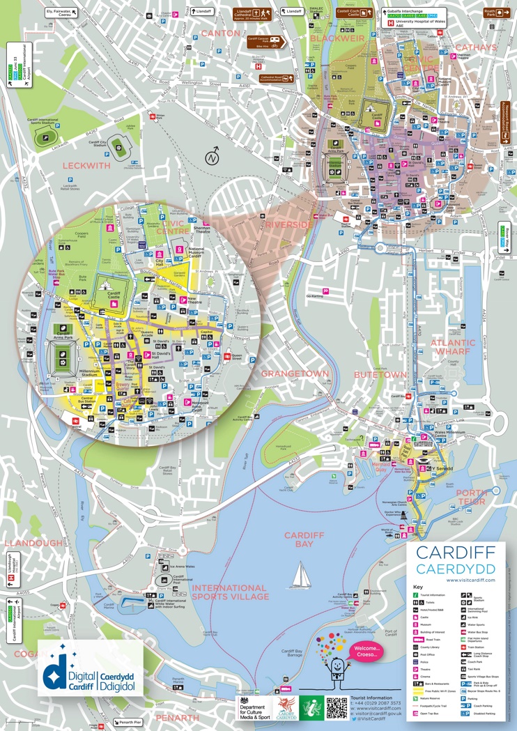 Cardiff Tourist Map Max 