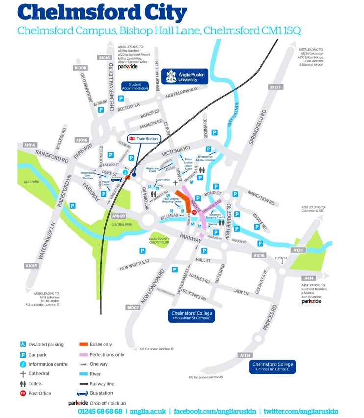 Chelmsford tourist map