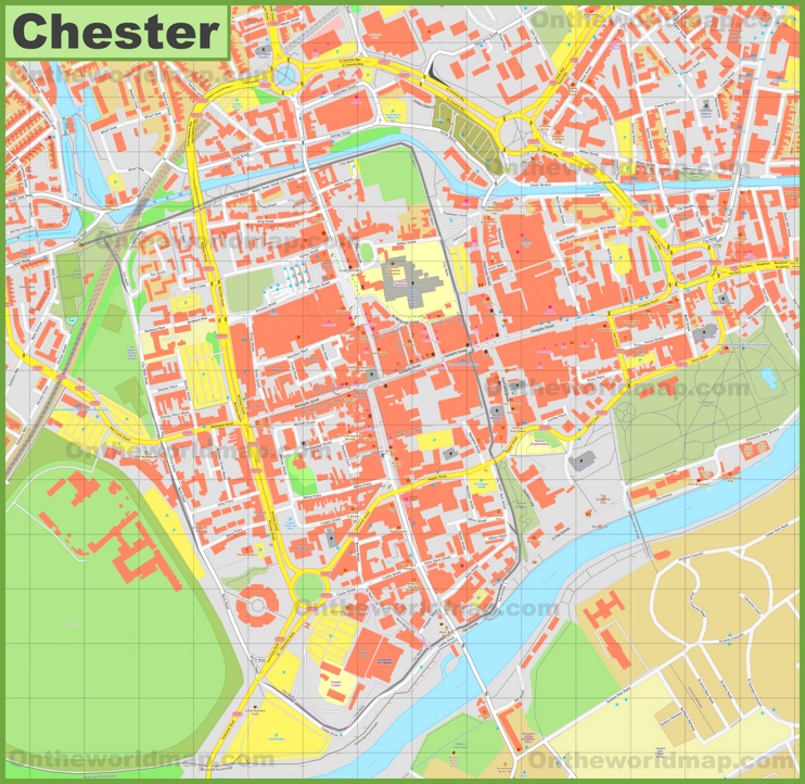 Chester city centre map
