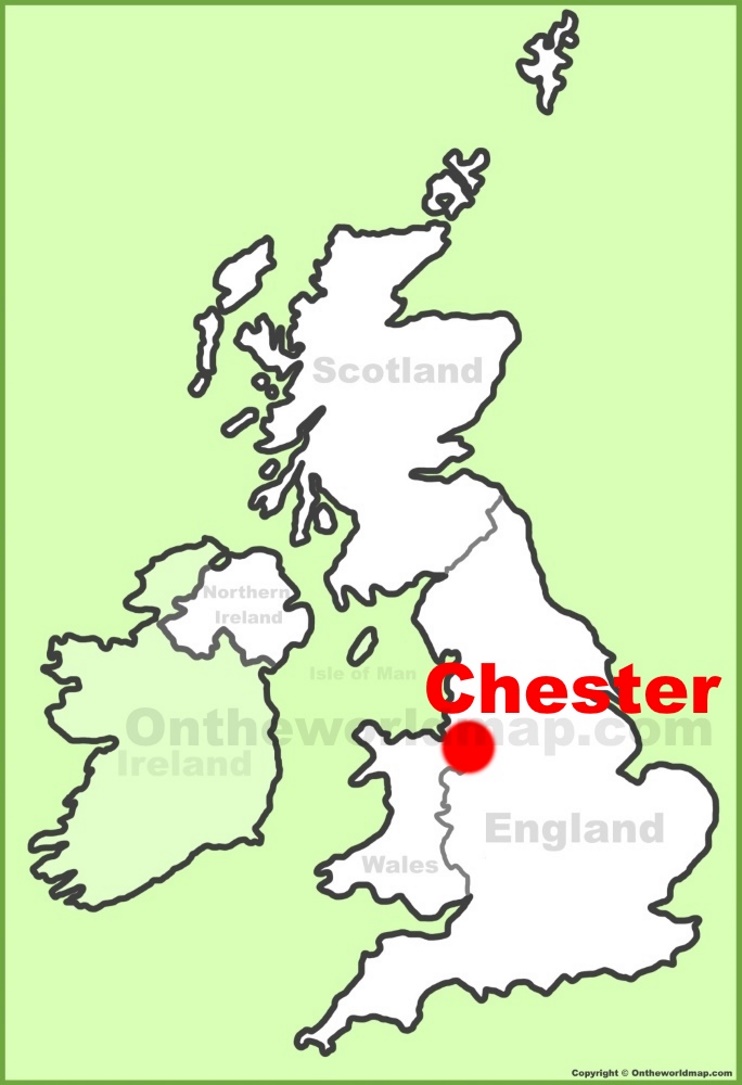 Chester location on the UK Map