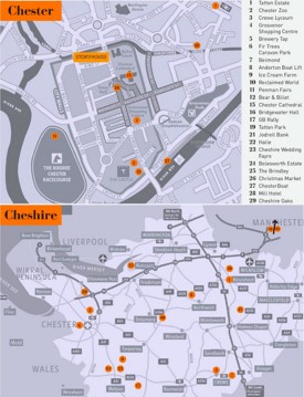Chester tourist map
