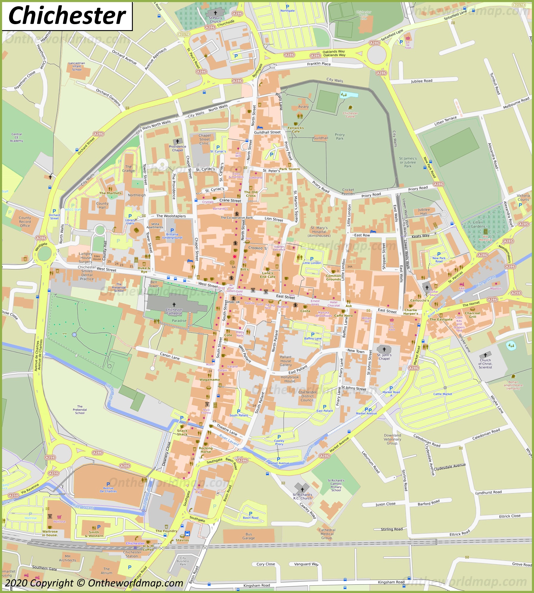 Map Of Chichester Area Chichester Maps | Uk | Maps Of Chichester