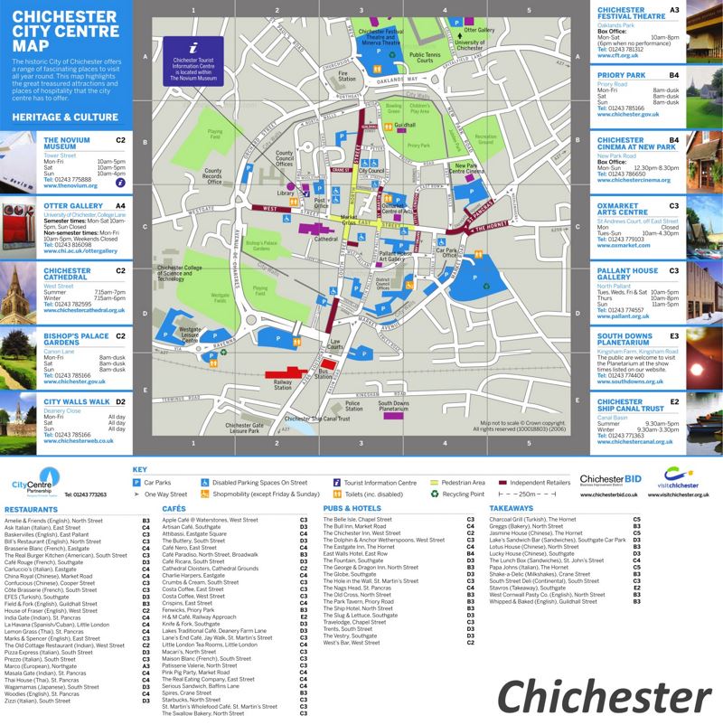 Chichester Tourist Map