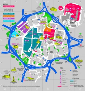 Coventry sightseeing map