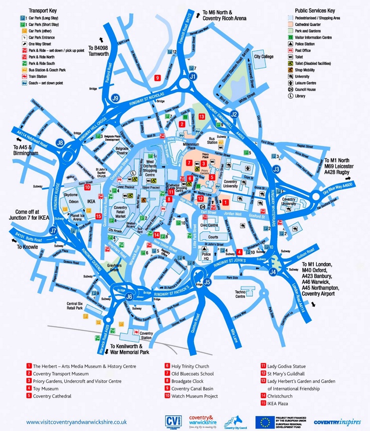 Coventry Tourist Map Max 