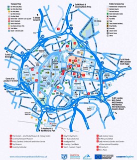 Coventry tourist map