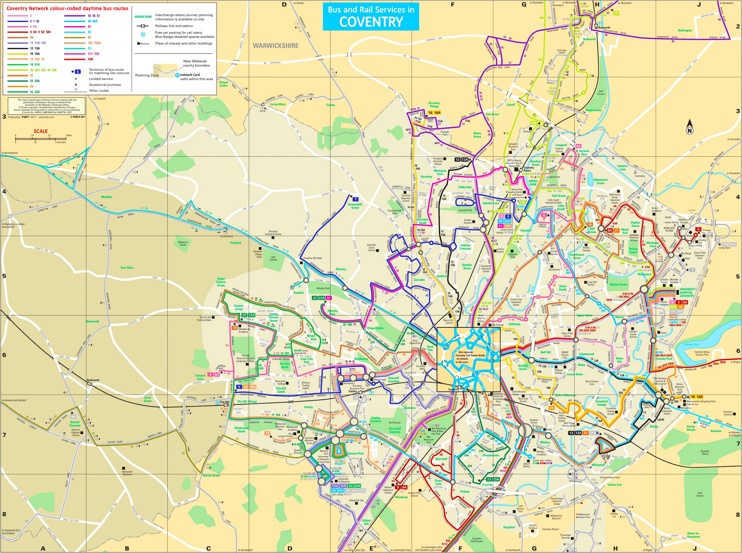 Coventry Transport Map Max 