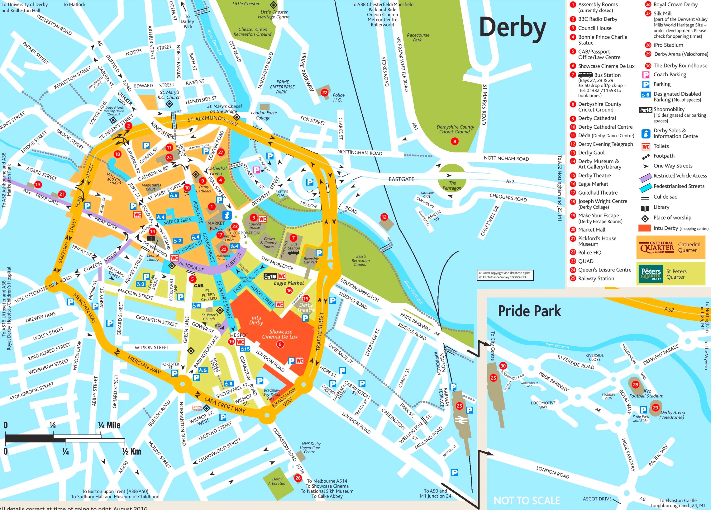 Map Of Derby City Centre Derby Tourist Map