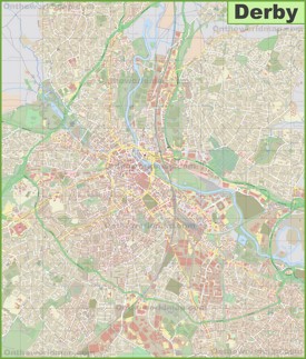 Detailed map of Derby
