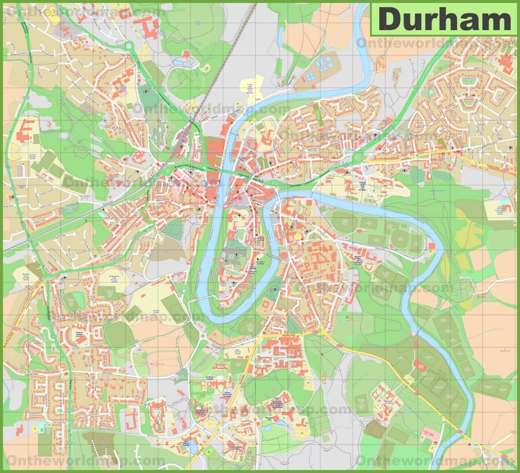Detailed Map Of Durham