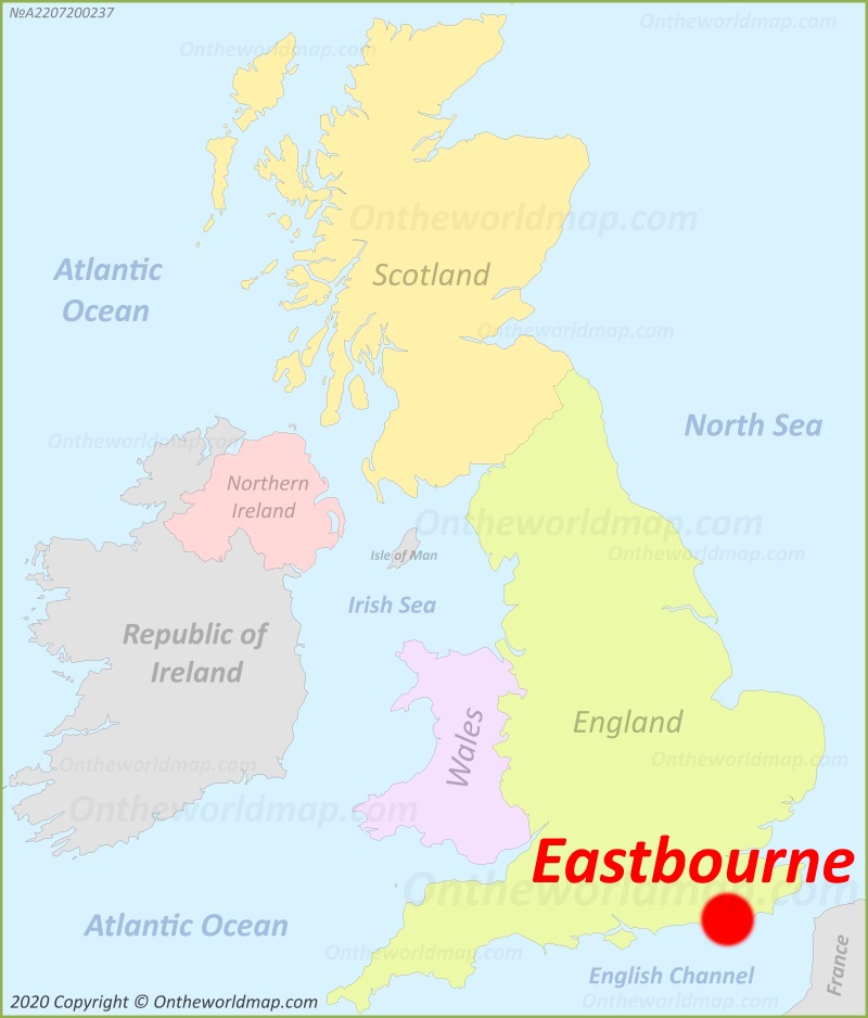 Eastbourne location on the UK Map