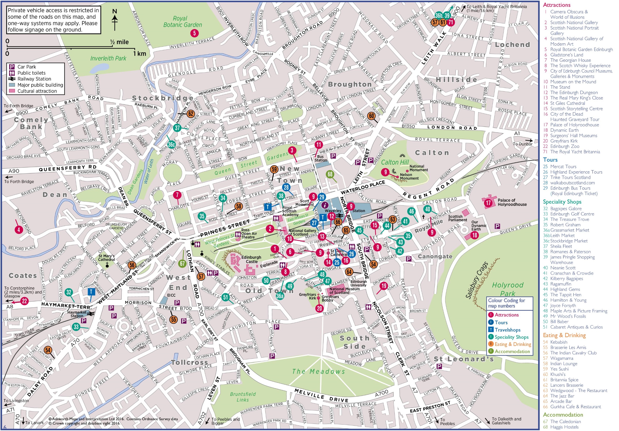 edinburgh city centre tourist map