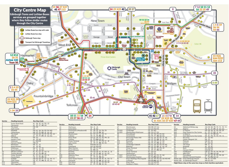 Edinburgh City Bus Map