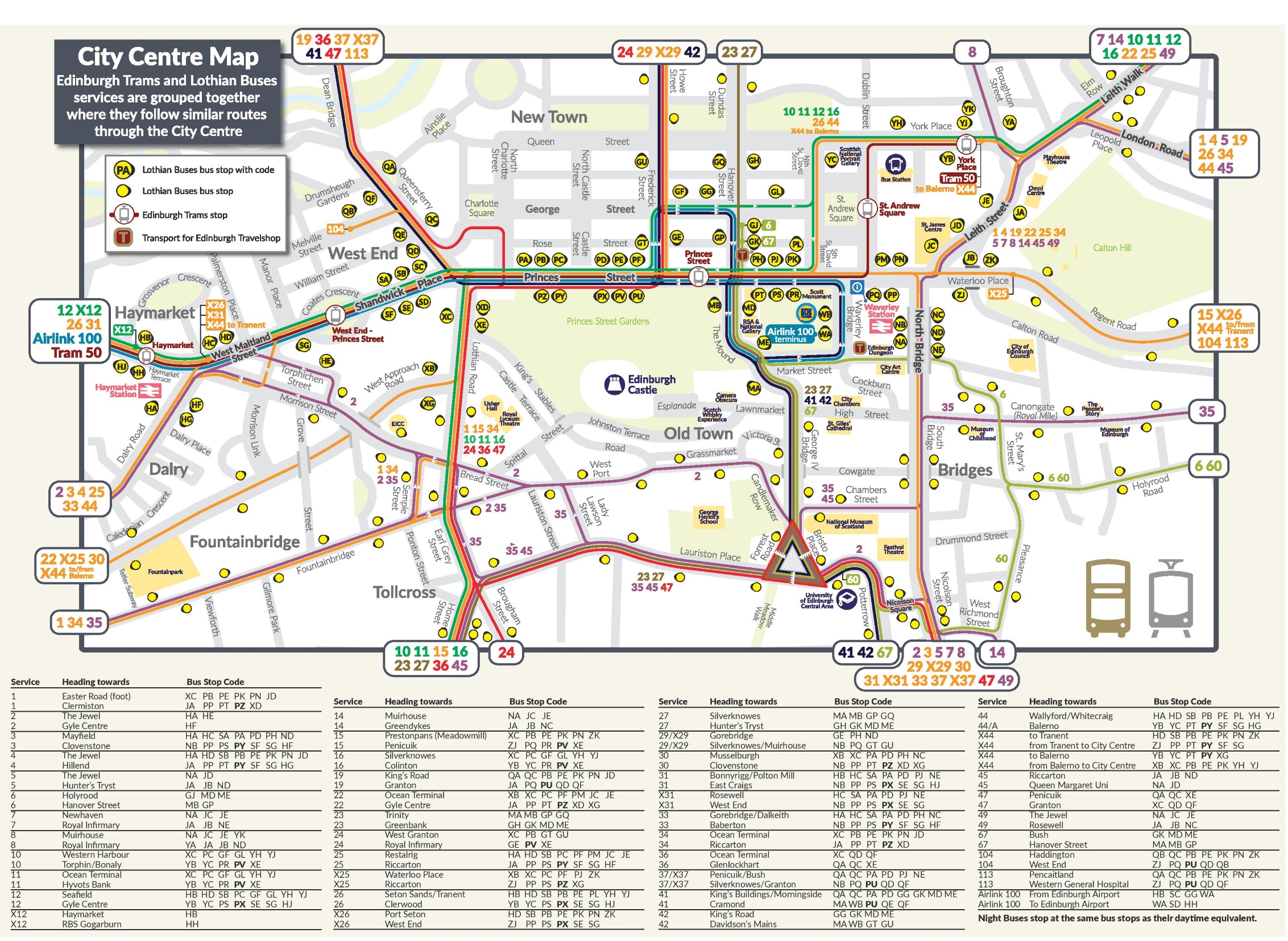 Edinburgh Tram And Bus Map Ontheworldmap