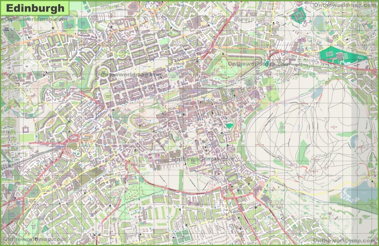 Large detailed map of Edinburgh