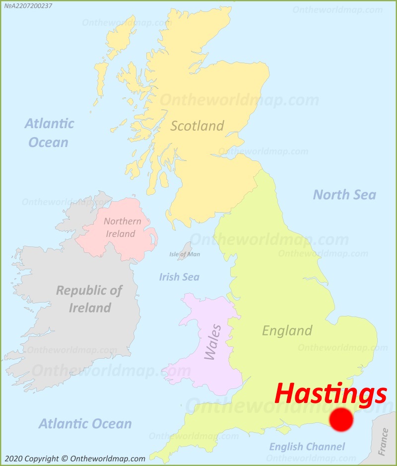 Hastings location on the UK Map