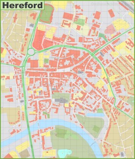Hereford city centre map