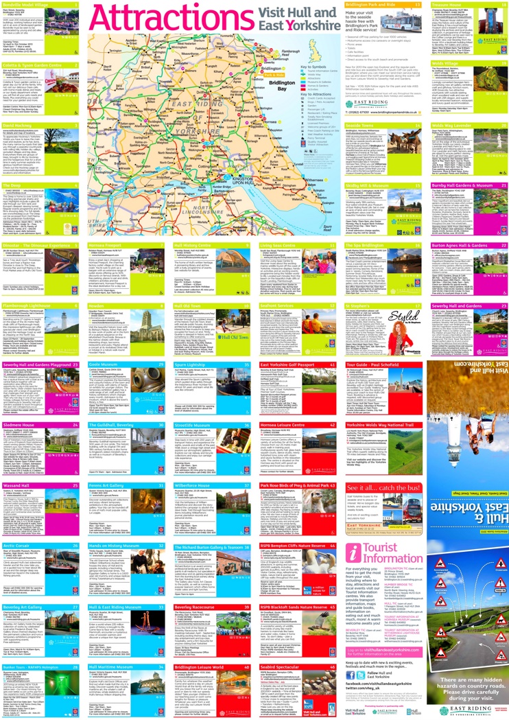 Hull and East Yorkshire tourist map