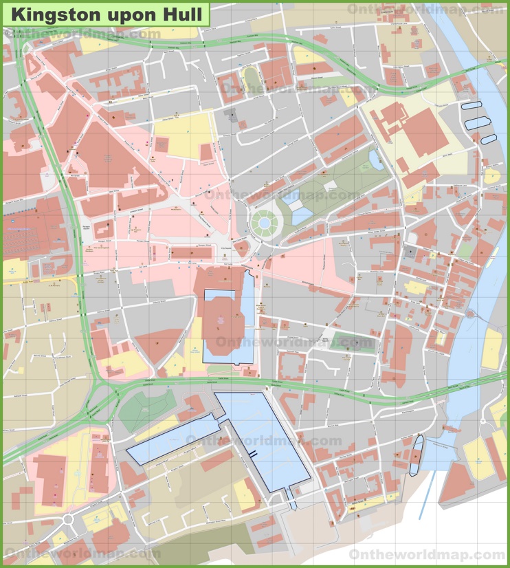 Hull city centre map