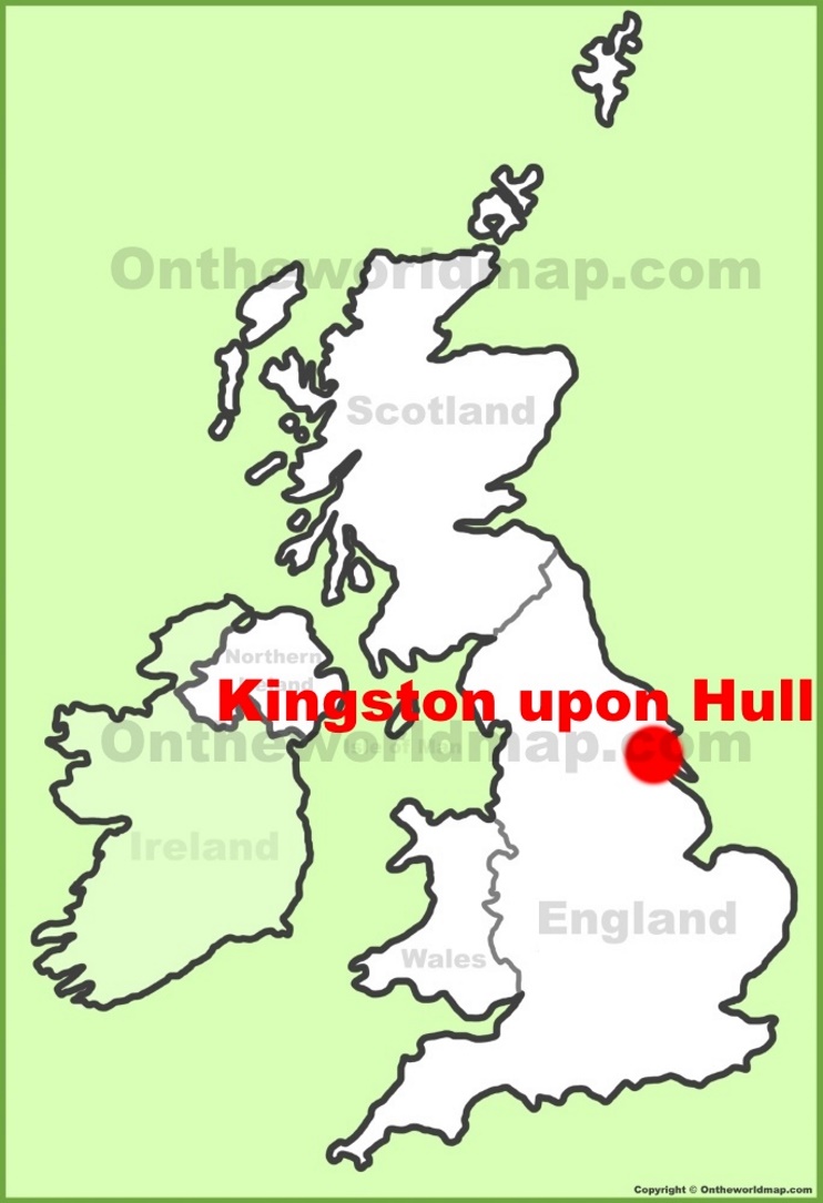 Hull location on the UK Map